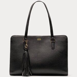 NWT Frances Valentine Sami Tote Tumbled Leather Black The Perfect Tote! GORGEOUS
